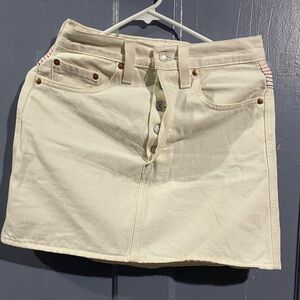 Levi's Cream Button-Up Mini Skirt